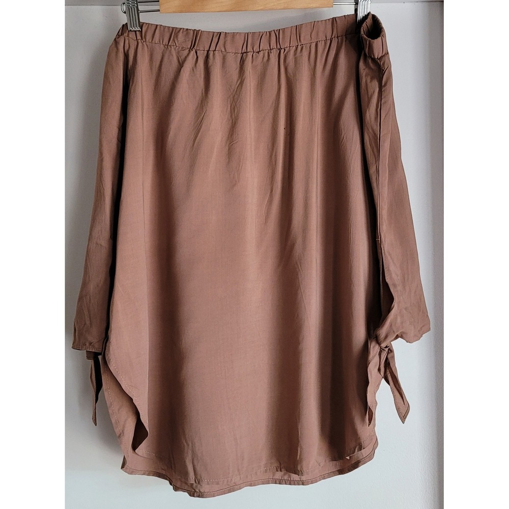 NWT Just Quella Women's Off-shoulder Blouse Size L‎ Brown 100% Viscose Bohemian